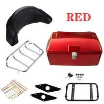 오토바이 배달용품 스트랩 배달박스 배달가방 범용 트렁크 후면 보관함 테일 러기지 케이스 도구 상자 등받이 패드 스쿠터 48L, 2.Red