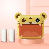 어린이 즉석 카메라 1080P 비디오 사진 디지털 인쇄 용지 생일 선물 소년 소녀, [04] Tiger 2 Rolls
