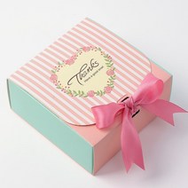 컵케이크 마카롱 포장 박스 리본 기념일 선물 상자 10p 정사각