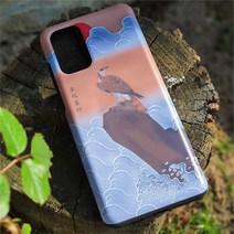 우리일쌍 무광 터프케이스 전통 민화 일출 앞의 매 휴대폰 케이스 한국적인 분위기 디자인 선물 추천 (5337522), 노트10+