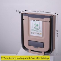 걸이식 쓰레기통 문 접이식 버킷 처리기 주방 음식물 빈 가정용 청소 도구, 03 Beige upgrade