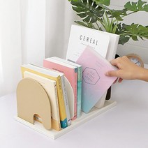 책꽂이 미니 책장꽂이 화일 빈티지 책상위수납 독특한 모던 사무, 그린브라운