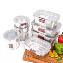 밀폐용기 스텐락 반찬통 김치통 찬기 보관통 750ml, 원형 대 2-1호750ml