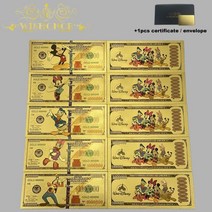 모든 스타일 좋은 일본 애니메이션 지폐 세트 24k 금도금 플라스틱 카드 컬렉션, 10 pcs