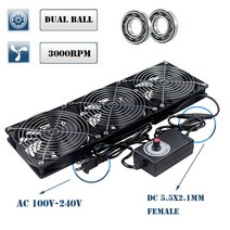 cpu 랩 휀 쿨러컨트롤러 포함 120mm 3000RPM 팬 냉각 12cm 12V 220V Btc 기계 섀시 워크 스테이션 캐비닛, 07 3 Fan Dual Ball_03 USA Plug