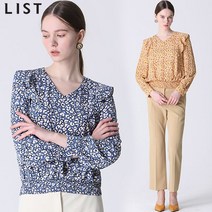 리스트 레오파드 러플 브이넥 블라우스_TWWBLL50020