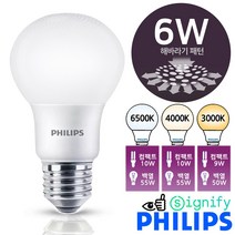 필립스 LED전구 램프 6W (50W 55W 60w대체) E26 6500K 4000K 3000K 주광색 백색 전구색 해바라기 패턴, 해바라기 패턴 6W (오렌지색) 3000K, 1개