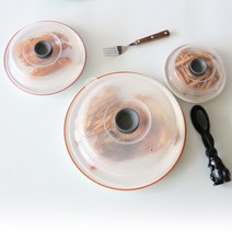 국산 전자렌지 용기 뚜껑 음식 덮개 전자렌지용 그릇 푸드커버 3종세트, 푸트커버 3종 (투명-그레이핸들)
