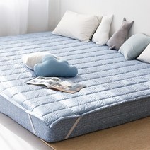 더블샵 먼지걱정없는 패밀리 침대 패드, 모던블루, Q Q(305x205cm)