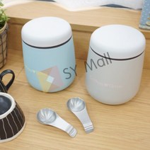 SY몰 스푼 캐니스터 커피원두통 파우더통 미숫가루통, 그레이