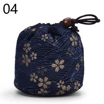 다기 세트 휴대용 코튼 빈 패브릭 가방 천 찻주전자 끈 린넨 묶인 차 컵 티웨어 보관 매일 사용, 04 4