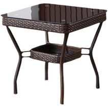 라탄 티테이블 발코니 테라스 정원 옥상 루프탑 카페, A타입 70cmX70