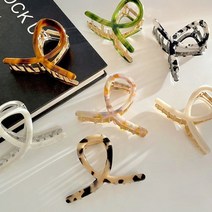 앤어바웃 마블 자개 메탈 셀룰로오스 헤어 집게핀 2p, 화이트 2p