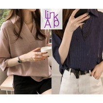 링크어패럴 무난한 줄무늬 여성블라우스 여성오피스룩 여성 셔츠블라우스