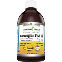 어메이징뉴트리션 노르웨지안 피쉬 오일 리퀴드 레몬, 473ml, 1개