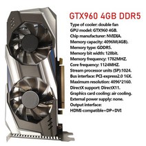 그래픽카드 비디오카드 gtx 시리즈 gtx 960 950 750ti 650ti 550ti 비디오 1g1.5g2g3g4g6g8g 128bit gddr5 nvidia, 협력사, gtx960 4기가 d5