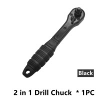 전동 렌치 2in 1 드릴 척 래칫 스패너 렌치 전기 클램핑 도구 멀티 범용 수공구, 02 2 in 1  Bla다용도