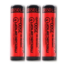 (3개세트) 메가캐논 충전지18650 3500mAh 충전배터리