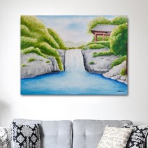 나봄갤러리 폭포그림 lll 돈들어오는그림 폭포사진 재물운, 5.캔버스 액자