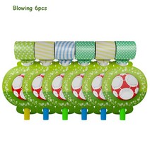 테이블축구 보드게임 풋볼 축구 테마 키즈 파티 생일 장식 컵 접시 빨대 번팅 전리품 가방 식탁보 용품, 37 Blowing 6pcs