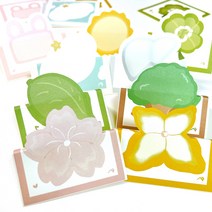 버미네작은집 모조지 스티커팩 다꾸 스티커 메모 스티커 포스트잇 글씨 쓰는 스티커 1팩, 시즌 1 (토끼 해 별과구름 돌멩이 클로버 각2장씩)