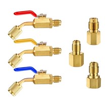 54HE 자동차 에어컨 냉매 R12-R22 볼 어댑터 AC 충전 호스용 1/4 인치 밸브 액세서리 R410A R134A158414