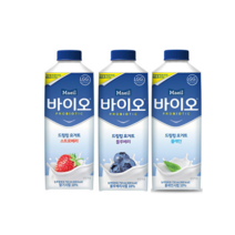 매일바이오 드링크 750ml3종/총6개(플레인2개+딸기2개+블루베리2개)/냉장무배