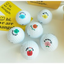 스마일이모지 커스텀골프공 6구 미즈노 RB566 밸런스 퍼포먼스 브리지스톤 슈퍼스트레이트, 브리지스톤 슈퍼 스트레이트, 클로버