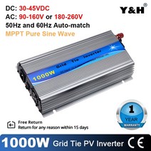 태양광 인버터 1400w grid tie mppt 순수 사인파 마이크로 dc15 28v pv 입력 ac120v220v for 12v solar panel home system, dc20-45v, 230VAC(190-260VAC)