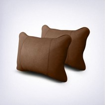 차량용 쿠션 알칸타라 메르세데스-벤츠 마이바흐 자동차 알칸타라 머리 받침 자동차 목 베개 BMW 자동차 뒷 목 허리 쿠션, Hole brown 2pcs