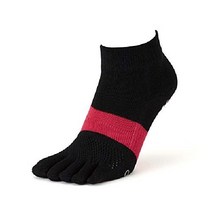 타비오 레이싱 런 발가락 양말 러닝 마라톤 스포츠 양말 미끄럼 방지, 블랙+핑크