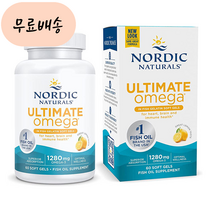 노르딕 오메가3 얼티메이트 오메가 1280m.g 레몬맛 60개 1개월분 EPA DHA, 1개
