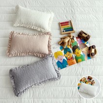 힐링 미니 순면 피그먼트 베개커버[솜포함] 20X40 프릴 일반, 단품