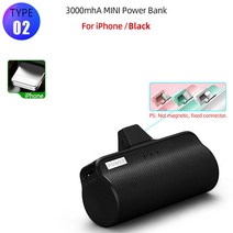 5000mAh 미니 충전 보조베터리 손전등 USB 유형 C 마이크로 번개 아이폰 화웨이 Xiaomi 휴대용, 05 T2 Black For iPhone
