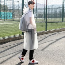 스피세프 남여공용 우비 커플 패션 EVA 레인코트 투명챙 비옷, 블랙, 1개
