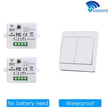 잔자운동 키네틱아트 모래시계 모빌 무한동력스틱 mini rf light smart switch 433mhz kinetic 무선 방수 자체 전원 푸시 버튼 벽 스위치 원격 제어, 2r 1w