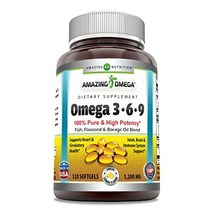 놀라운 오메가 3.6.9 1200mg 소프트젤 아마씨 오일 400mg 생선 오일 400mg 및 보리지 오일 400mg을 결합한 독특한 포뮬러 오메가-3 6 및 9 지방산