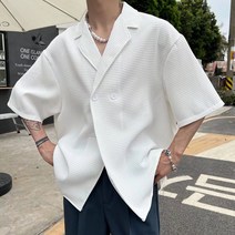 남성용 여름 반팔 심플 솔리드 컬러 한국 정장 자켓 캐주얼 자켓