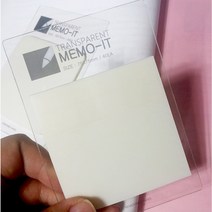 투명 점착 메모지 40매 라운드 정사각 접착, 1.사각메모지