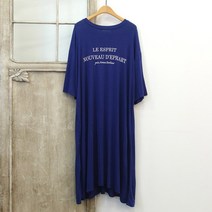 누베 레터링 찰랑 레이온 반팔 롱원피스 홈웨어 루즈핏