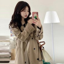 여성 트렌치 코트 봄 여자 슬림 롱코트 오피스 하객룩
