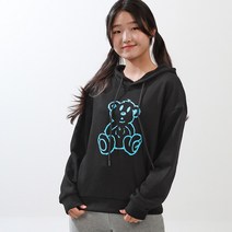 핑크비 곰돌후드티 주니어 초등학생 중학생 남아 여아 옷 긴팔 티셔츠 2colors