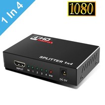 3d 1080p hdmi 호환 분배기 hdcp 1 in 4 out 전원 신호 증폭기 1x4 오디오 분배기 스위치 hd 변환기 어댑터, 1x4 스플리터, 나는 플러그