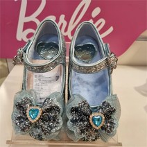 슈펜키즈 여아용 바비 글리터 라이팅 퍼 플랫슈즈 BBST79W14