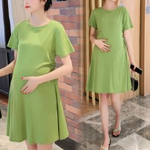 엔템 만삭 촬영 여성 임산부 외출 원피스 여름 셔링