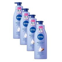 니베아 이리지스터블리 스무스 바디로션 수분크림 48H 400ml Nivea Irresistibly Smooth Body Lotion, 4개