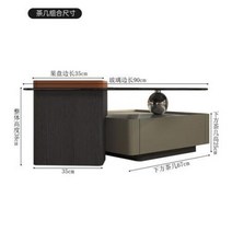 강화유리테이블 이탈리아 스타일 가벼운 럭셔리 찻상 크리에이티브 거실 이중 레이어 보관, 1.Tea Table