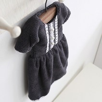 네이처데코 레이스 진주 주방타올 2color, 차콜