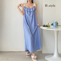 H스타일 (GR)레이스멜빵원피스