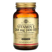 solga 솔가 vitamin E 비타민E 이 Naturally Sourced 268 mg (400 IU) 100 연질캡슐, 200 IU